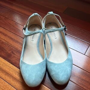 Via Spiga blue suede flats size 9